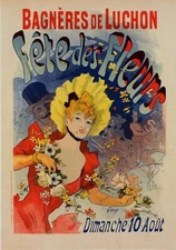 Vintage French Poster for "Fête des Fleurs de Bagnères-de-Luchon by Jules Chéret