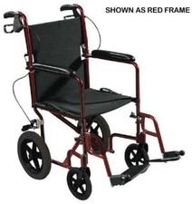 Expedition Aluminum Transport Chair w/Loop Locks 19" Blue
