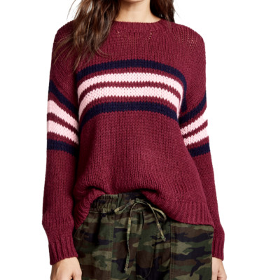 Xirena Apres Ski Sweater in St. Moritz Size M Burgundy Red Pink Alpaca Blend