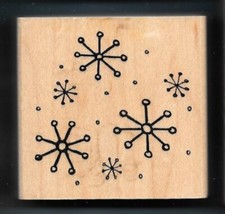 SNOWFLAKES FALLING SNOW Winter Background GREAT IMPRESSIONS E474 RUBBER STAMP
