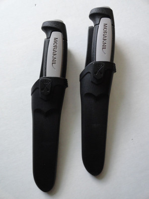 Morakniv Mora Robust Carbon Knife 3.6  Drop Point Gray Handle (2 knives) NEW