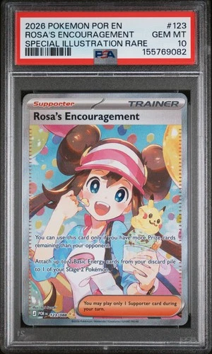 2026 POKEMON POR EN-PERFECT ORDER #123 ROSA'S ENCOURAGEMENT PSA 10