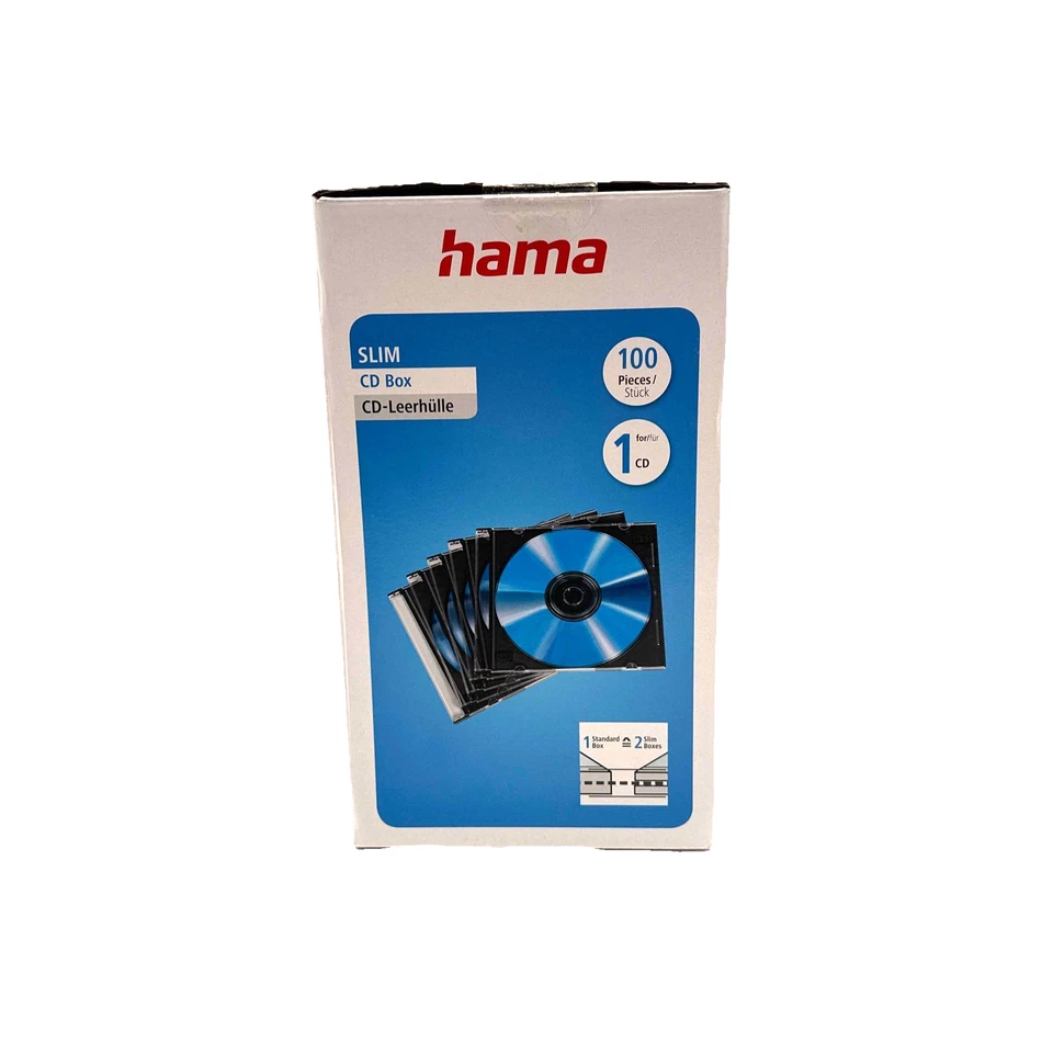 Hama CD Leerhüllen Schutz Hüllen Cases Boxen Slim 5mm Höhe Disc 100 Stk NEU&OVP - Bild 4 von 4