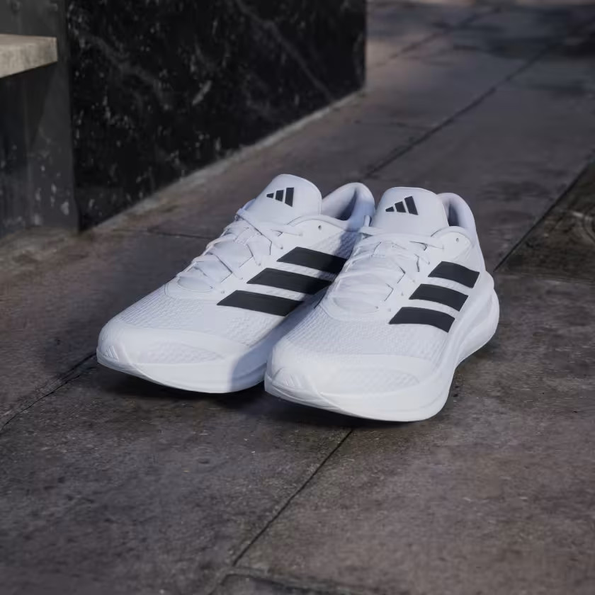 Adidas RUNFALCON 6 WIDE Cloud White Trainers All Size Limited Stock image 8