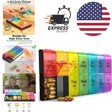 Weekly XL Pill Case for Large Pills Easy Open Design Durable Acrylic Material