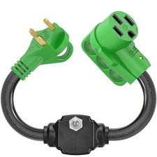 RVGUARD Overload Protector 30 Amp to 50 RV Adapter Cord 30M/30F Locking
