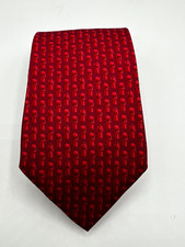 Burberrys London Multi Color Geometric Pattern Tie Silk Italy Red L:57.5 W:3.875