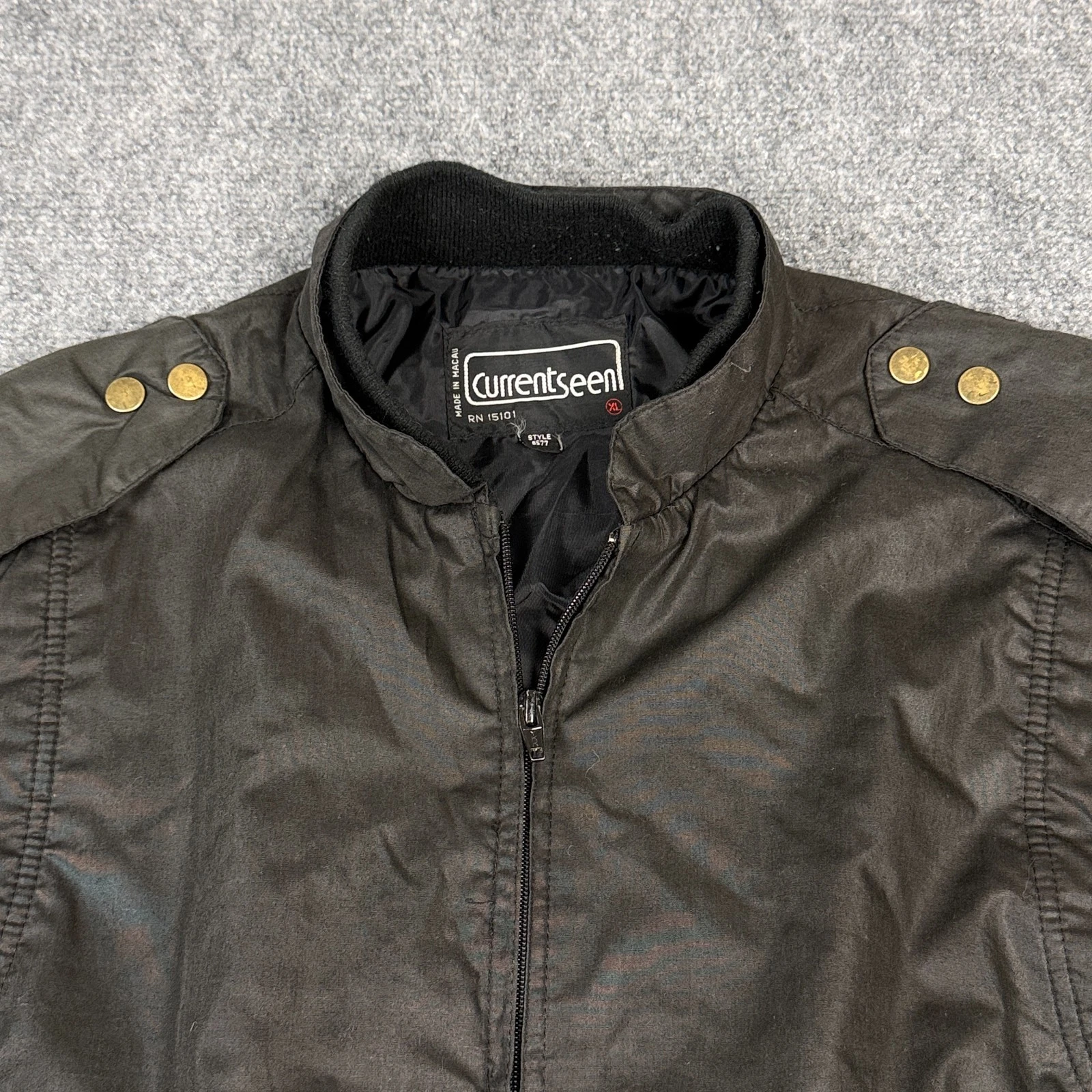 Vintage Current Seen Bomber Jacket Mens XL Black Military Flight Utility image 6