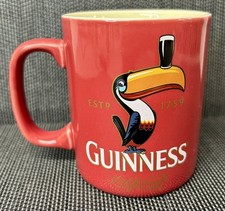 Vintage Guinness Toucan Mug Red Ceramic Coffee Tea Cup Retro Merchandise 