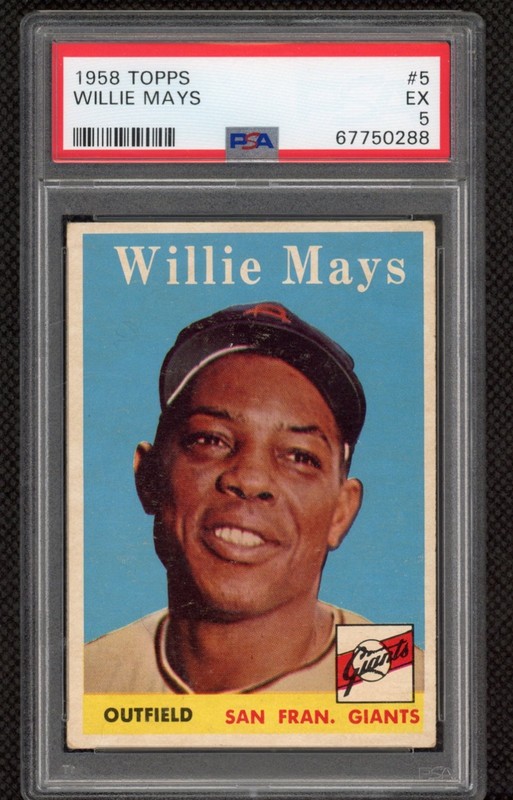 1958 Topps #5 Willie Mays PSA 5 EX HOF San Francisco Giants