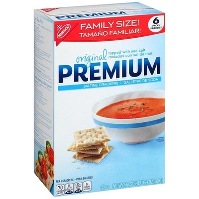 6 Pack Family Size Saltine Crackers 1LB 8oz - Sea Salt, Original