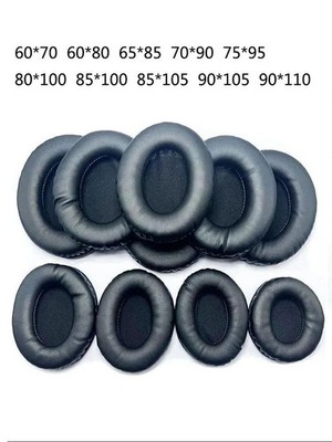Oval ohrpolster für Kopfhörer Covers Sponge Leder Schwarz Universal Earpads