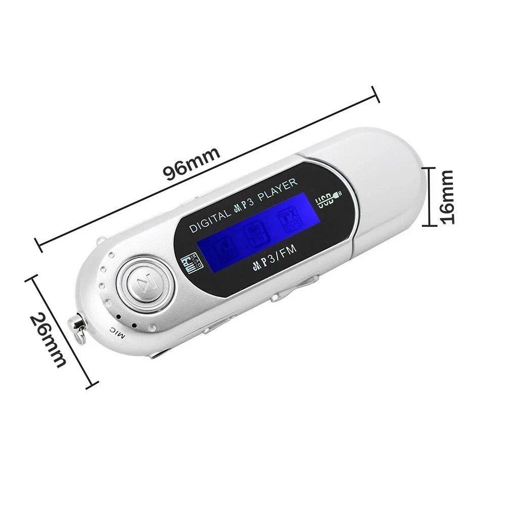 USB Digital MP3 Music Player Portable LCD Screen Support 32GB TF