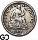 1857 Seated Liberty Half Dime, XF