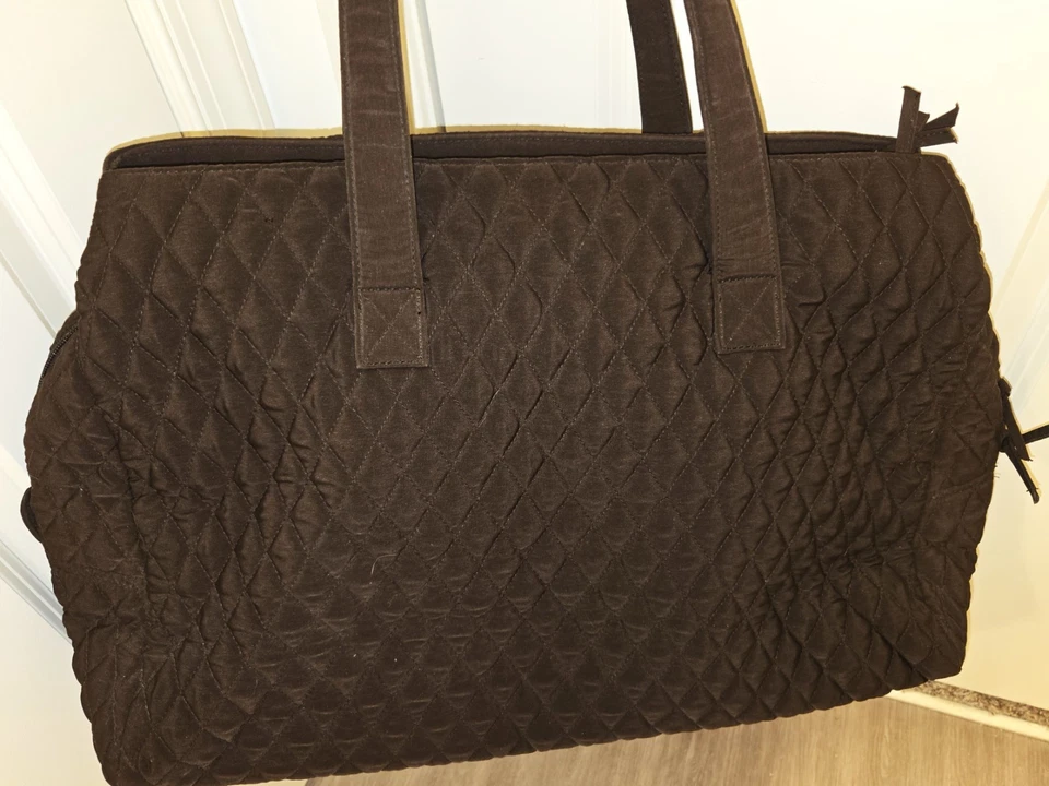 Vera Bradley 棕色绗缝周末旅行行李袋 - 状况良好 — 第 3/4 张图片