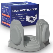 Bed Sheet Holders for Corners: 4 Pack Twist-Lock Clips Keep Sheets Tight Heav...