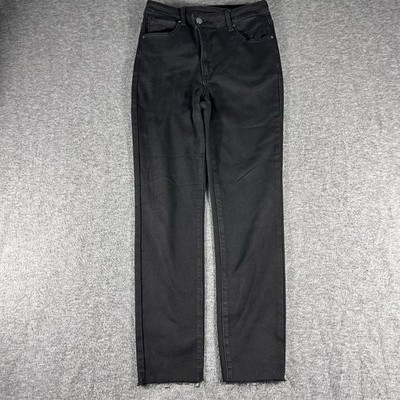 New Risen Jeans Womens 7/28 Black Crossover High Rise Loose Ankle Skinny Stretch