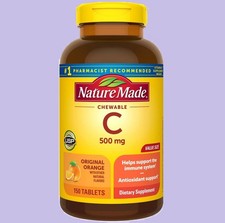 Nature Made Chewable Vitamin C 500mg Immune Support 150 Count Tablets