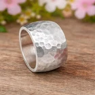 Hammered Dome Band Ring925 Sterling Silver Wide Textured Band Ring All Size R159