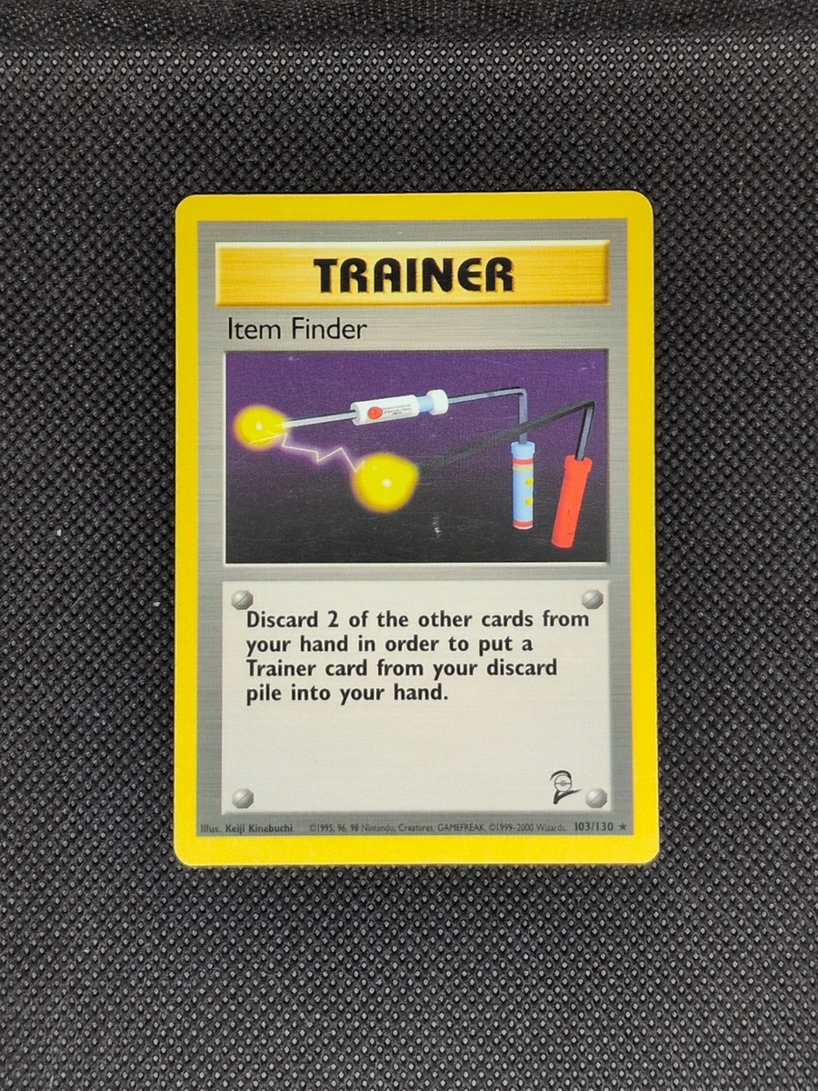 pokemon item finder card Item Finder 103/130 Base Set 2 Trainer - Lightly Played