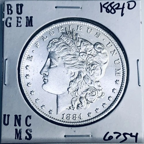 1884 O BU GEM MORGAN SILVER DOLLAR UNC MS+++ U.S. MINT RARE COIN 6754