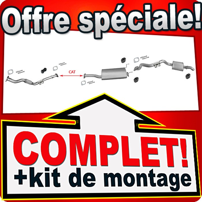 Tuyau d'échappement et silencieux robuste en acier pour SsangYong Rexton 2.7 Xdi de 163CH