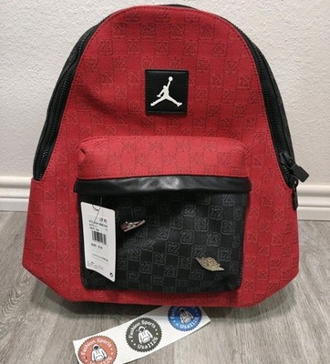Jordan Air Monogram Backpack 20L🔥New Red Black Bookbag School Bag
