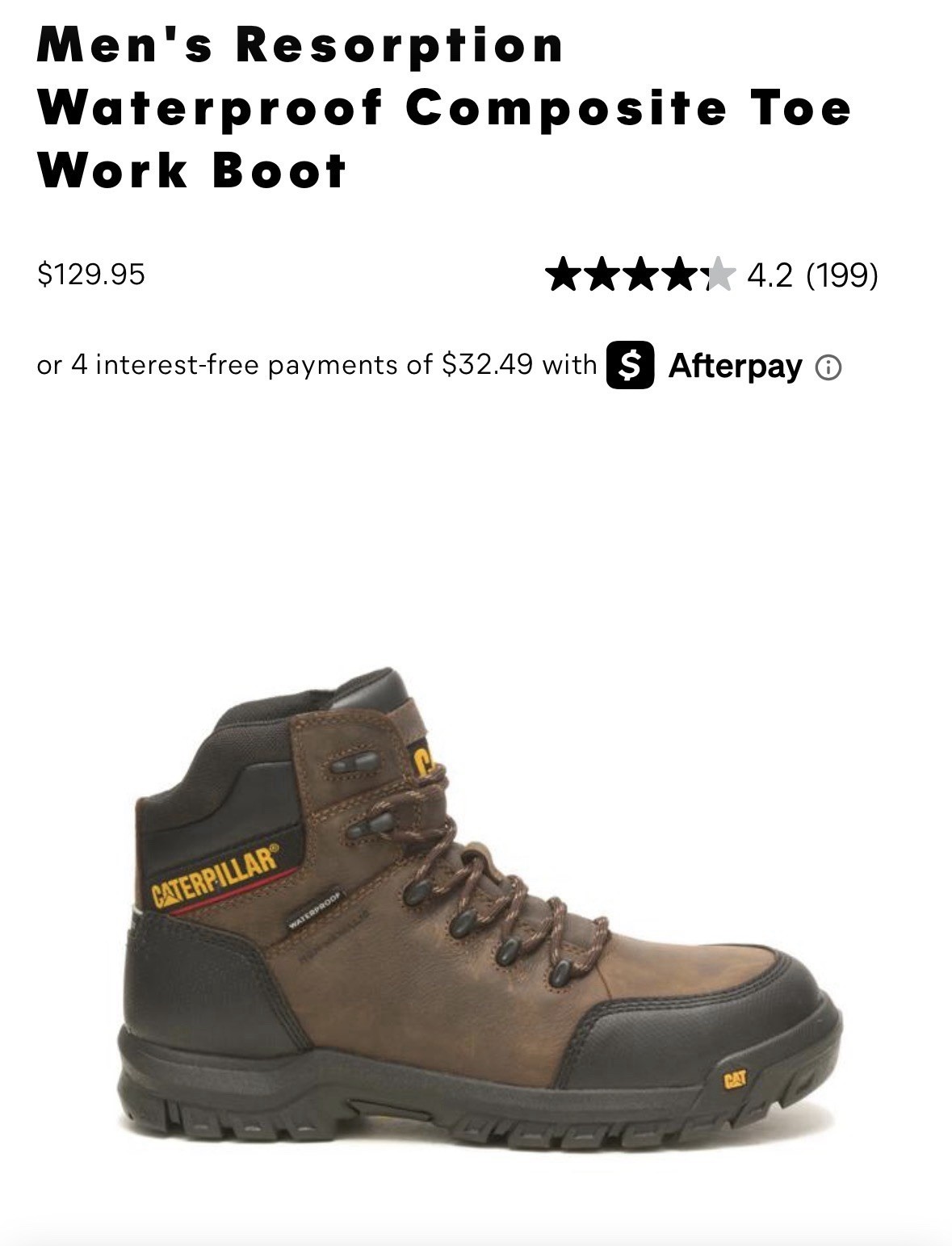 Work Boot Brown Comp Toe Brand New