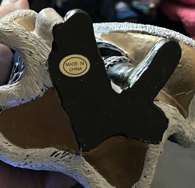 Santa Figurine Blue Cape • Checking His Christmas List of Children • 7.75”