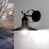 AußEnleuchte Wand Gold IP44 E27 Glas Aluminium Rustikal Wandlampe AußEn Hof