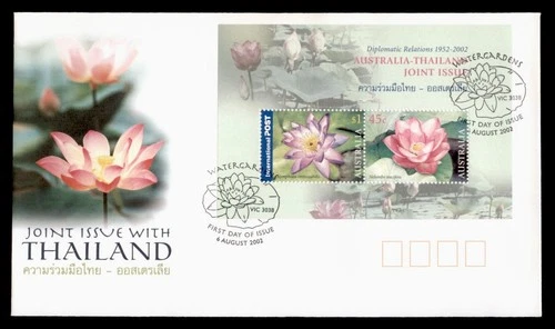 DR WHO 2002 AUSTRALIA FDC JOINT ISSUE THAILAND DIPLOMATIC RELATIONS S/S w29709
