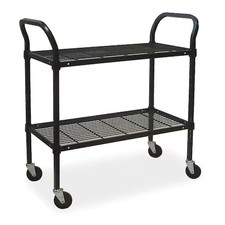 Wire Cart, 2 Shelf, 60X24x39, Black,  2Hdj2