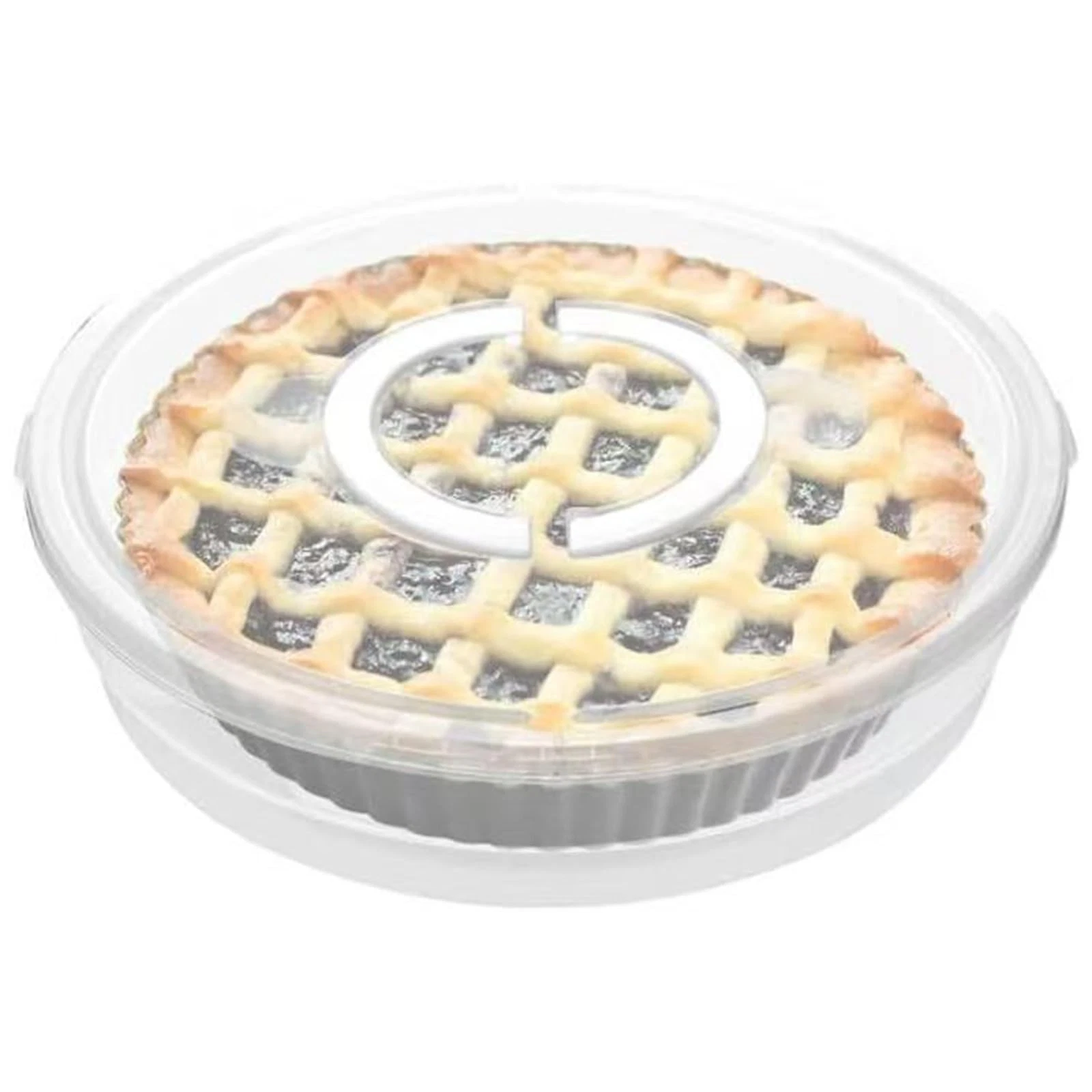 12 Inch Portable Pie Carrier with Lid Handle Round Cupcake Muffin Container