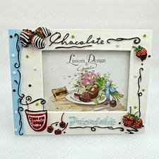 Lissom Design Ceramic Chocolate Friendship Frame  7" Tall  Holds 3 1/2x5