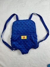 Build A Bear Backpack Carrier Blue Velour Soft Adjustable Straps