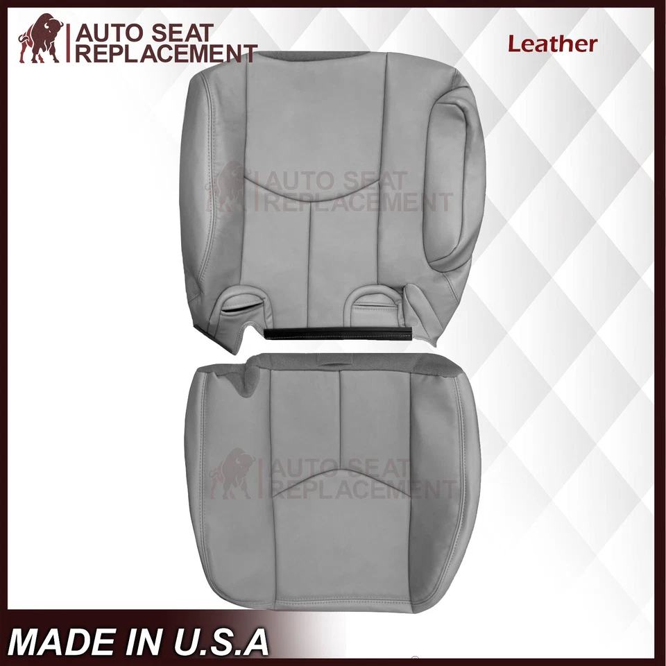 Cubierta de asiento de cuero gris para Chevy Tahoe Suburban GMC Yukon 2003-2006 segunda fila Foto 2 de 4