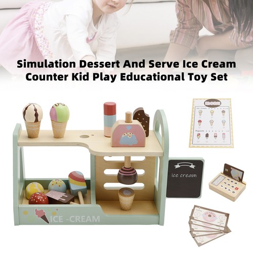 Simulation Dessert And Serve Ice Cream Counter Kid Play Educational Toy Set US