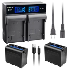 Kastar LCD Rapid Charger Battery for Sony NP-F960 CN-216 CN-304 LED Video Light