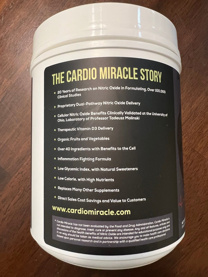 Cardio Miracle The Complete Nitric Oxide Solution 60 SERVINGS Exp 10/