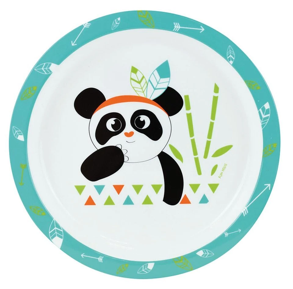 005672 Indian Panda Essens-Set für Kinder mikrowellengeeignet mit Teller Schü... - Bild 2 von 4
