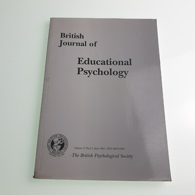 British Journal of Educational Psychology V71P2 2001 Paperback Book