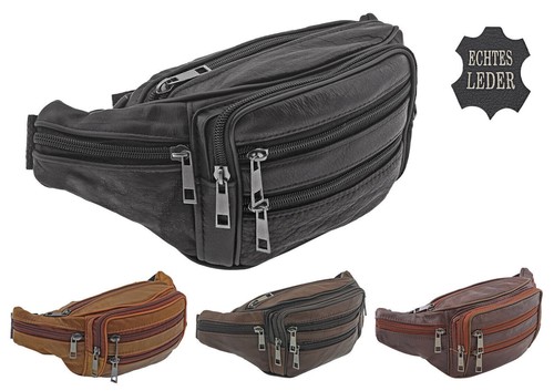 Leather Bum Bag Black Belt Purse Hip Waist Bags Sports Holiday Travel