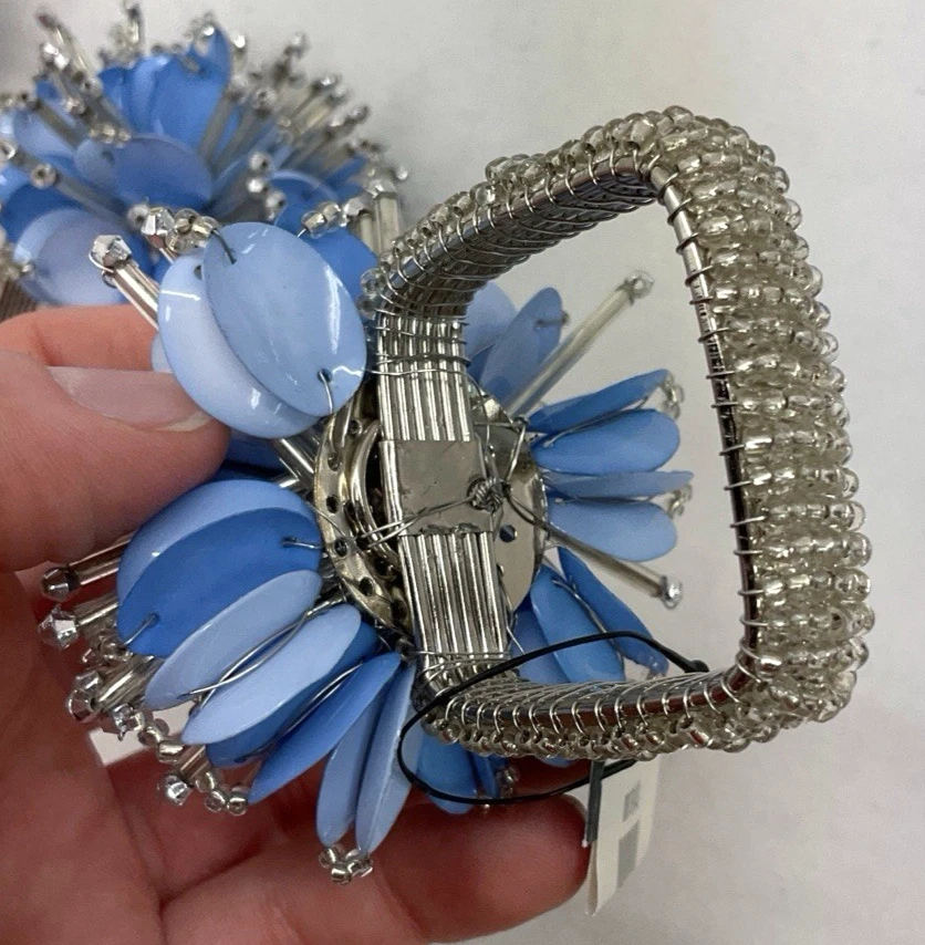 Anillos de servilleta Kim Seybert Starburst nuevos con etiquetas | Periwinkle | NR219048 | Lote de 4 Foto 3 de 4