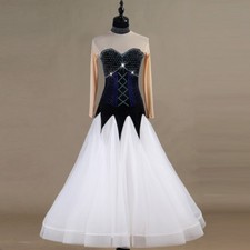 NEW Latin Ballroom Dance Dress Modern Salsa Waltz Standard Long Dress F400