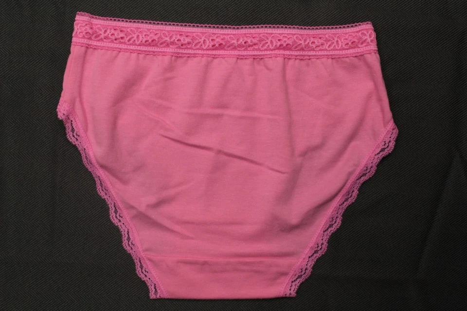  Girl's Underwear Bikini 4 Pairs With Lace Trim Soft Cotton Panties Assorted  - Image 3 of 4