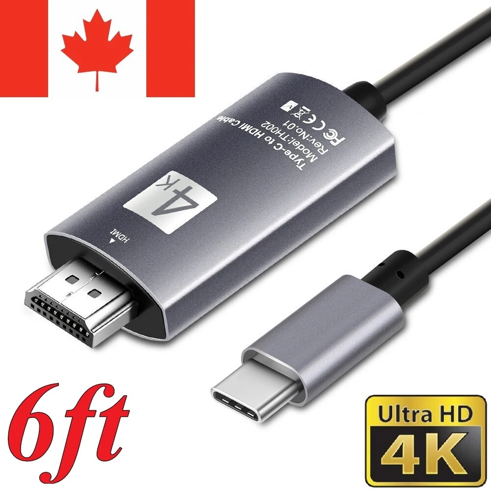 USB Type-C to HDMI Cable Adapter 4K 60hz Converter TV for Samsung Google Apple
