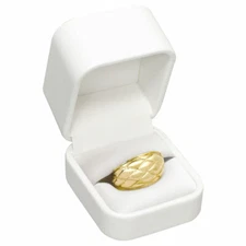 Lot of 12 White Leatherette Jewelry Display Gift Packaging Box 6 Styles & Sizes