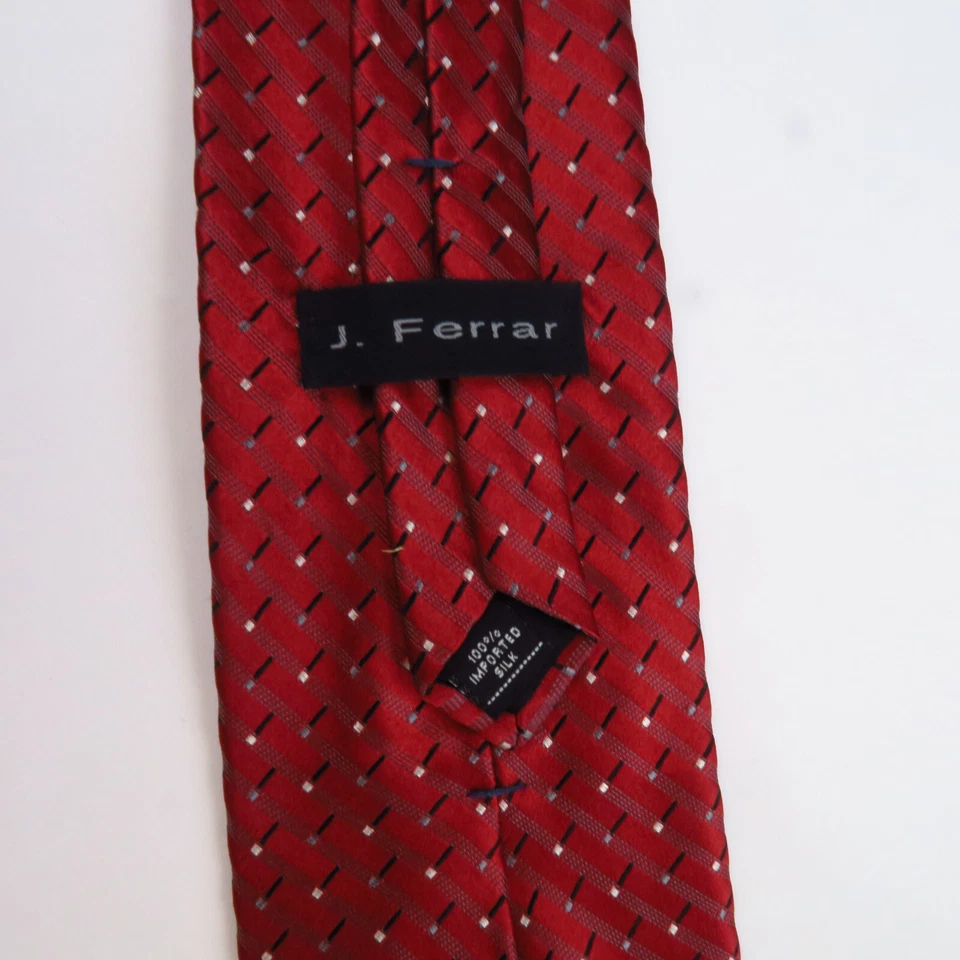 Corbata de seda a rayas rojas para hombre J Ferrar 60x4 Foto 3 de 4