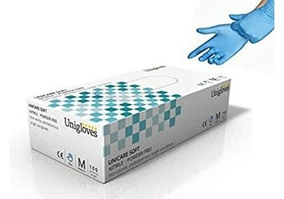 1 BOX große Unigloves WEICHER NITRIL blau puder- & latexfrei medizinische Handschuhe