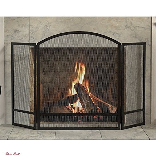 Fireplace Screen Protector Cover 3 Panel Arch Screen With Double Bar Home New Nowa praca